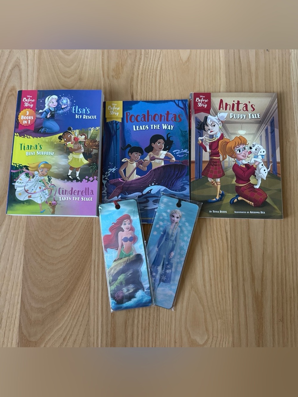 Disney Before the Story Book Lot Frozen Princess Pocahontas 8 Bookmarks